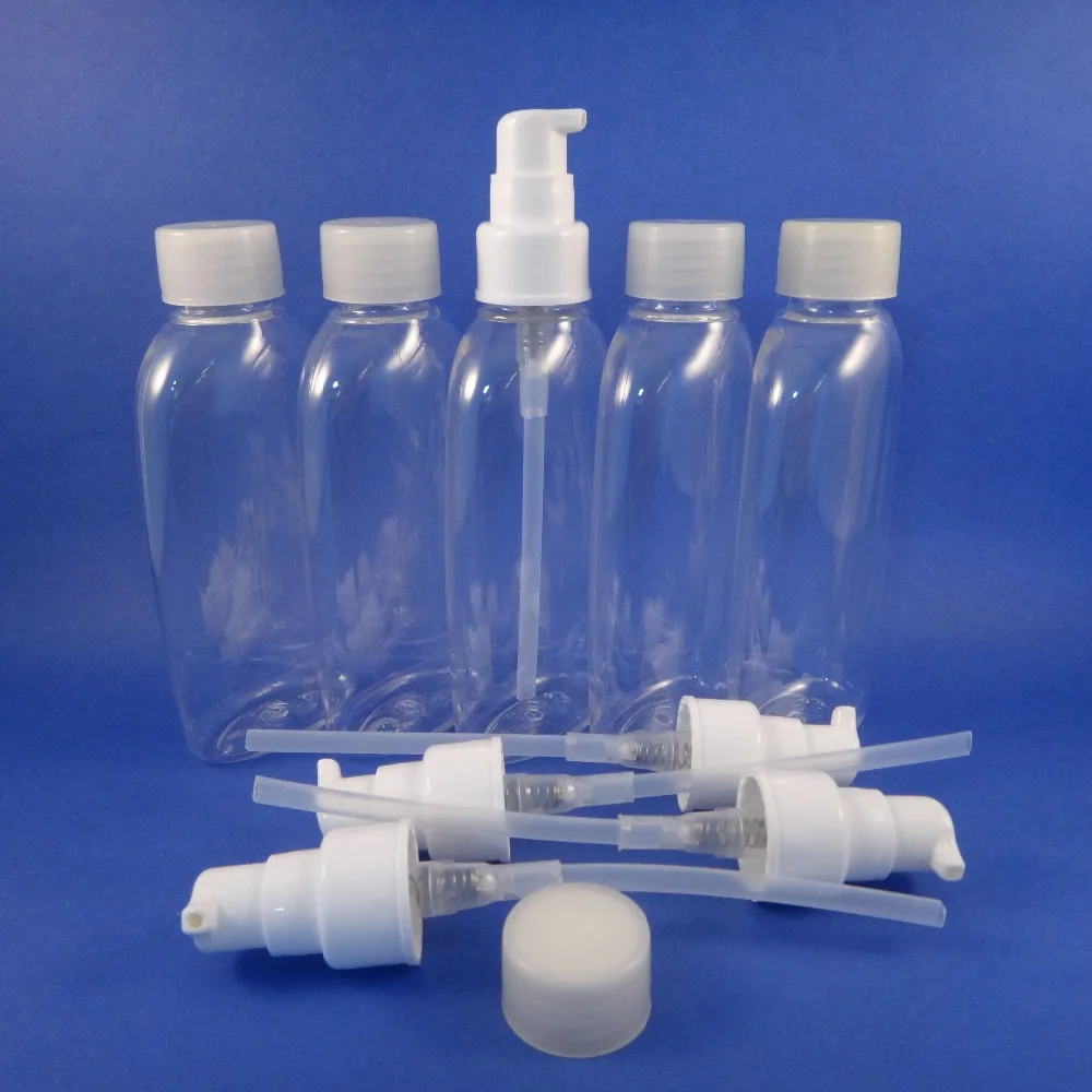 Флакон красоты овальной формы для ухода за кожей 5 шт. пустой пластиковый шампунь