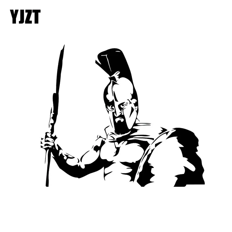 YJZT 15,7*13,5 см Привлекательный римский солдат, покрывающий тело, воин, автомобильная наклейка, черный/серебристый винил