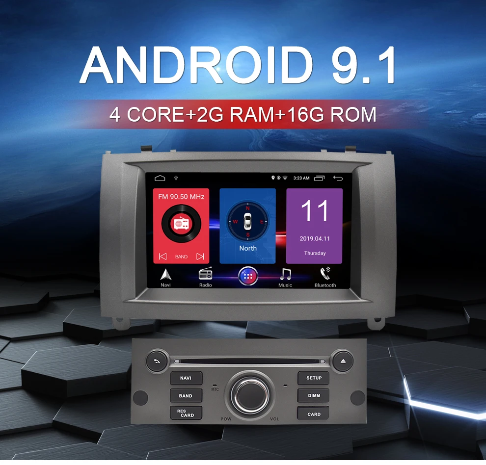 4 грамма Android 9,0 9,1 Автомобильный DVD стерео плеер для peugeot 407 2004-2010 gps навигация WiFi Bluetooth Автомобильный мультимедийный Видео Аудио