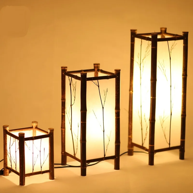 Бамбуковая лампа Ретро настольные лампы для столовой настольная спальни