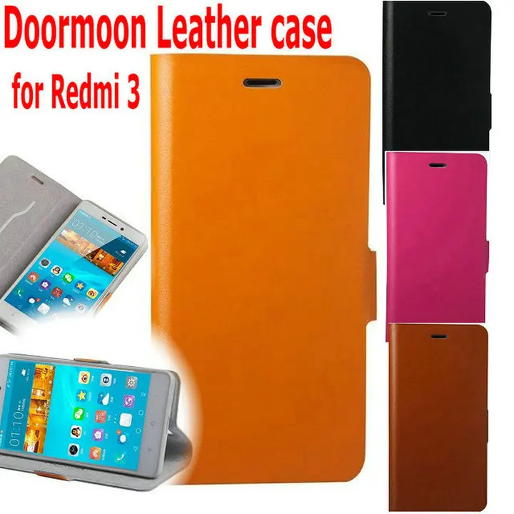 Original DOORMOON Genuine leather Case for Xiaomi Redmi 3 / Red Rice 3 Flip Stand card slot Soft Cover for Xiaomi Redmi 3