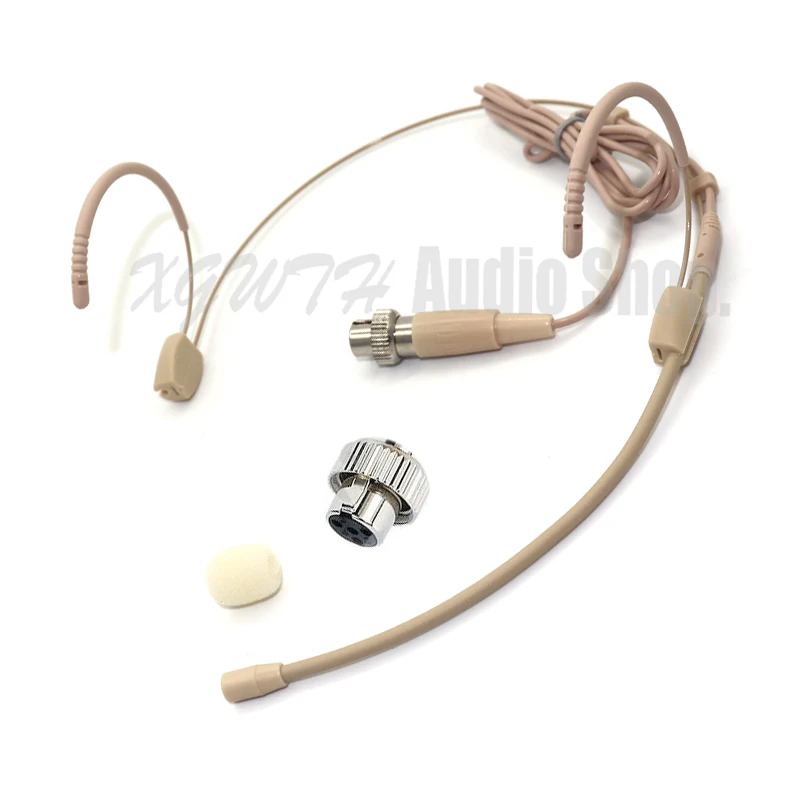 

Xgwth Omnidirectional Condenser Head Wearing Headset Microphone Connector Mini XLR 4PIN Lock For Mipro Wireless