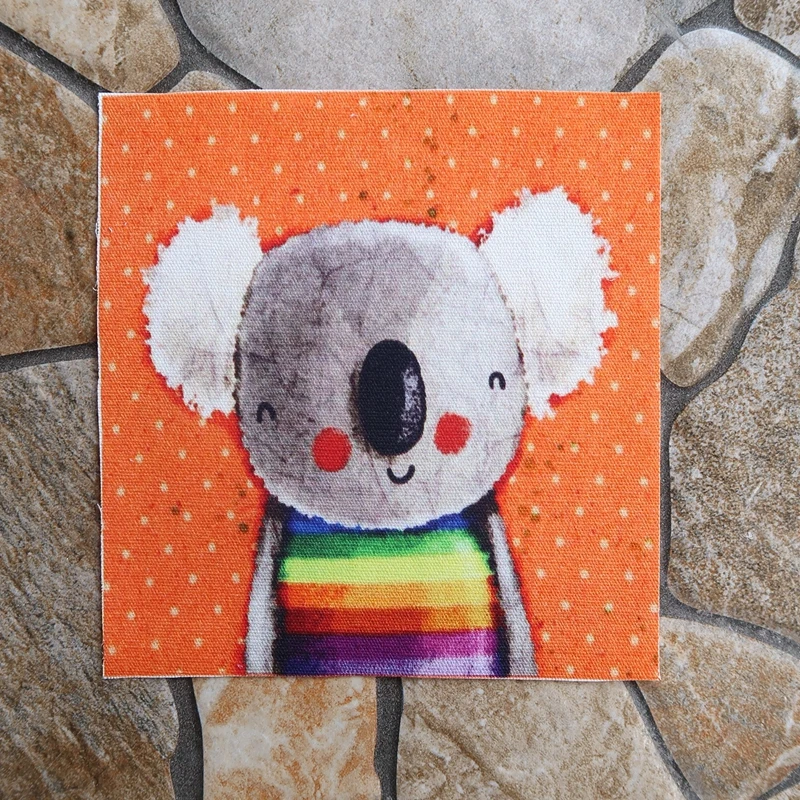 Мишка коала рот золото/Сделай сам ручной работы стеганая ткань для кошек холст из