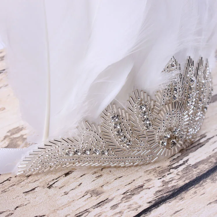 Boutique Baby Girl Headwear Princess Feather Crown Headband Bohemian Pad Rhinestone | Мать и ребенок