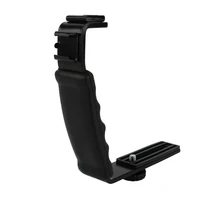 photo flash video camera grip handle l handle with 2 standard side hot shoe mount the holder dslr
