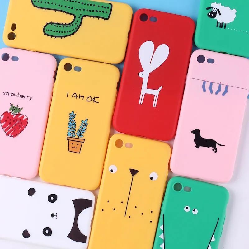 Для iPhone 12 11 Pro 6S 8 8Plus X XS Max 7 7Plus Мягкий ТПУ силиконовый матовый чехол Coque Fundas милые