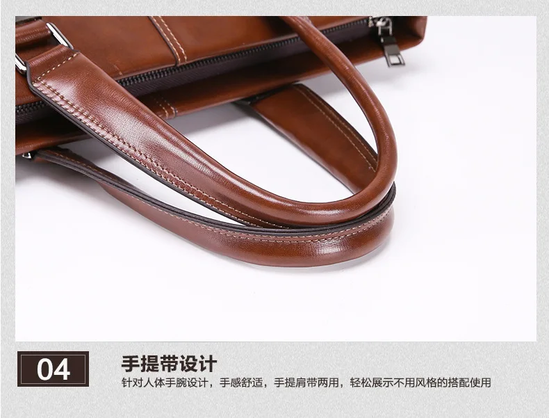 2016 мода мужская натуральной кожи портфель брендов-поло свободного покроя бизнес