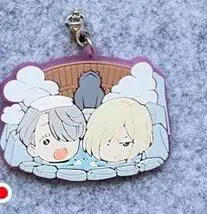 1 шт. аниме брелок Yuri On Ice Victor Nikiforov Katsuki JJ Otabek, забавный резиновый брелок для телефона - Цвет: 13