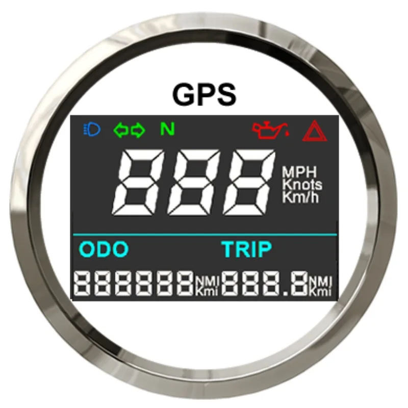 WS 52 мм цифровой gps измеритель скорости ЖК-дисплей датчик скорости одометр Регулируемый пробег счетчик поездки для авто мотоцикл Лодка 12 в 24 В - Цвет: WS