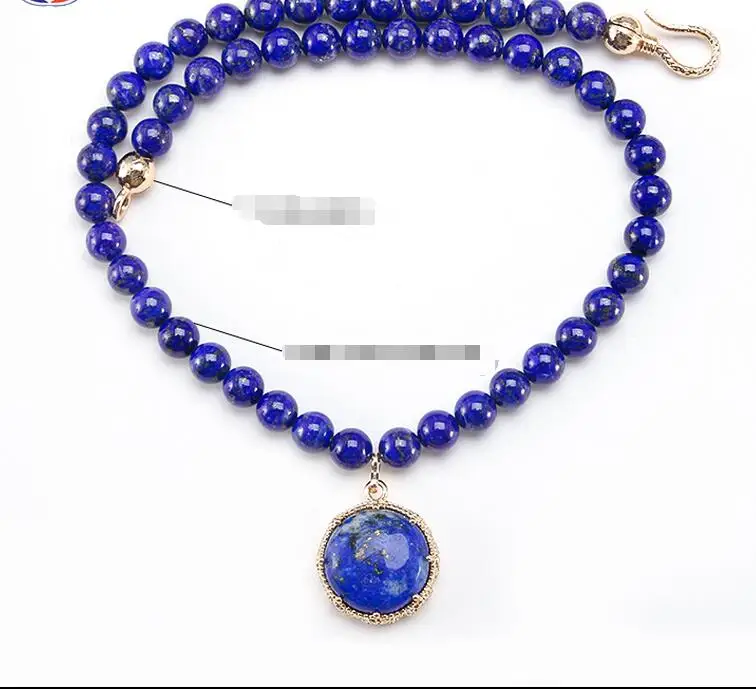ZCD 2017 708 + Afghanistan pure lapis lazuli ожерелье на заказ Зеленый Золотой Круглый Кулон |