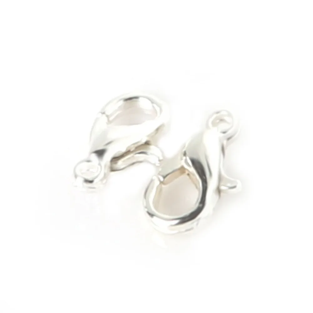 Hot Sale 100pcs/lot 10mm Gold/Rhodium/Silver Plated Alloy Lobster Clasp Hooks For Necklace&ampBracelet Jewelry Making Finding DIY |