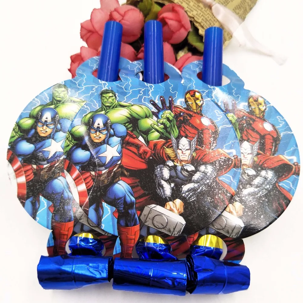 

6 цветов, товары для вечерние Мстители, звуковой сигнал для темативечерние, аксессуары для детских праздников, украшение на день рождения