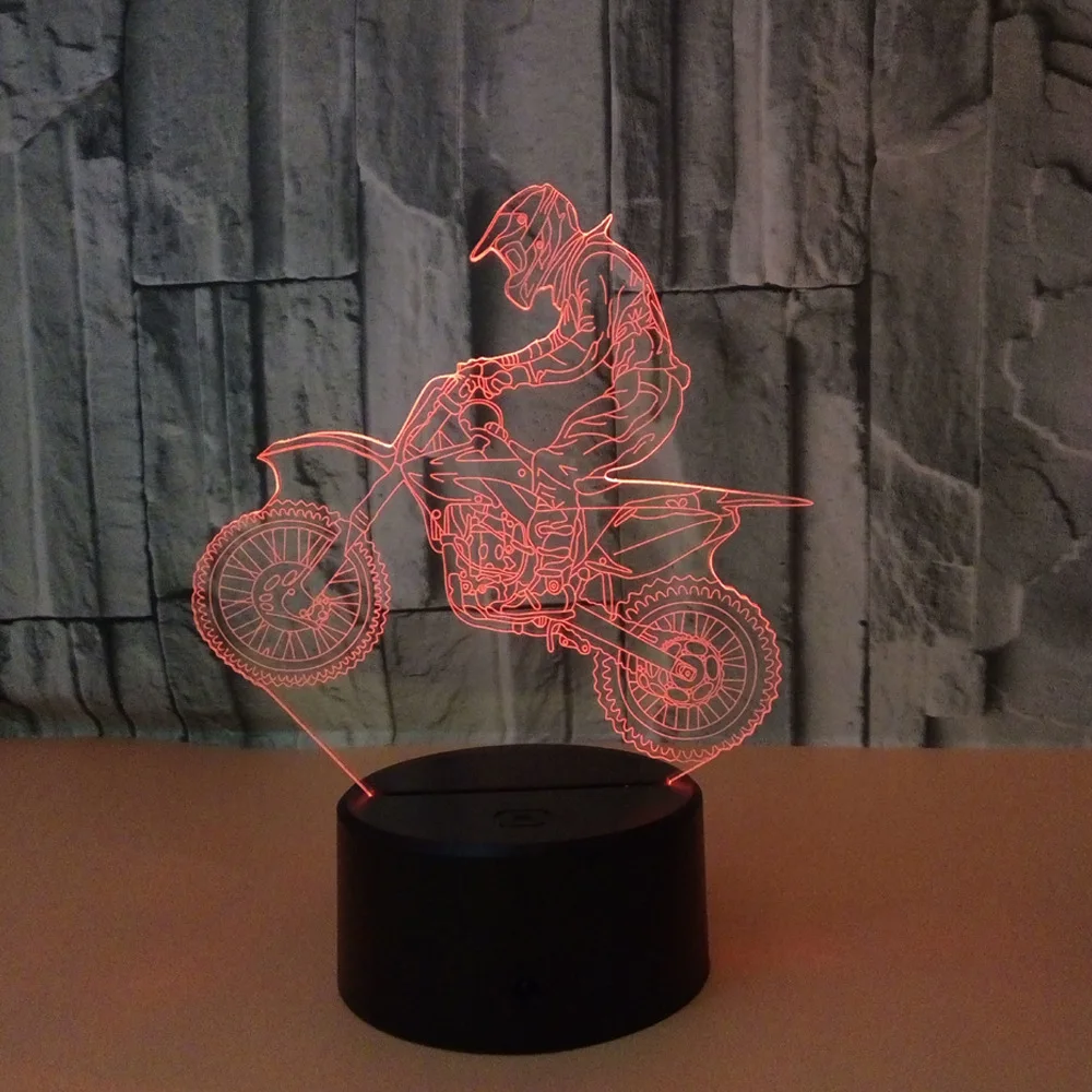 Езда мотоциклистов 3D огни красочный визуальный стерео свет LED градиент