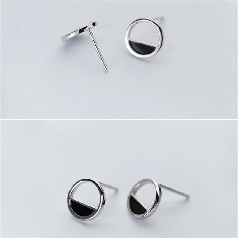 Черные висячие серьги из глазури 100% Стерлинговое Серебро 925 пробы ювелирное