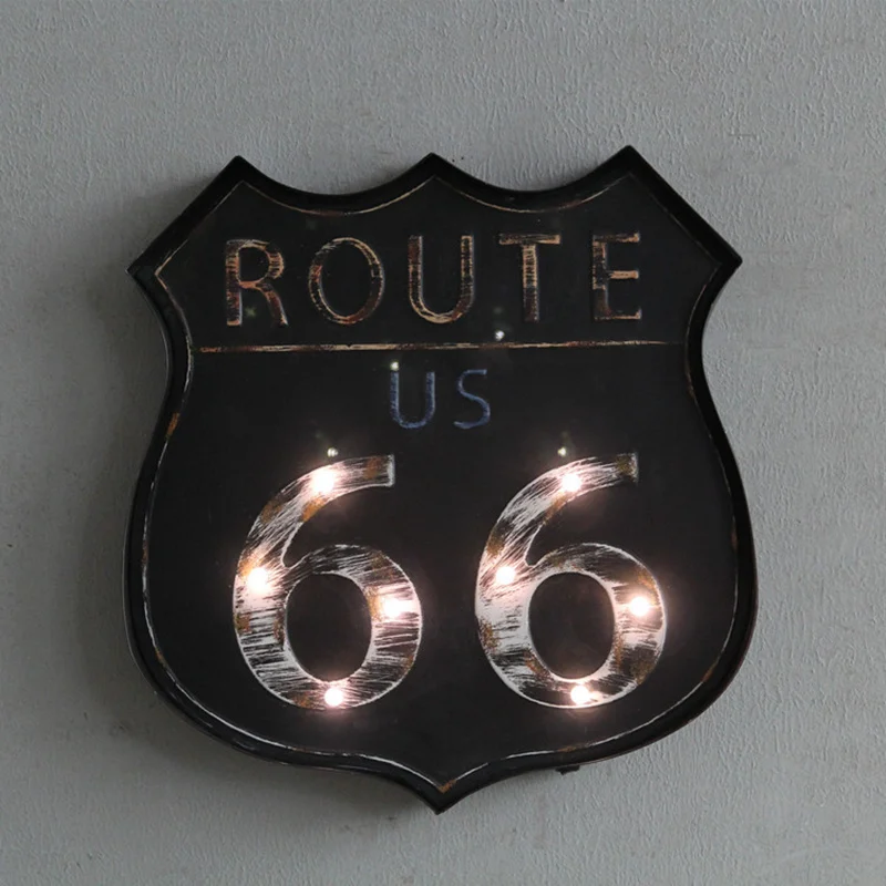 Ретро US Route 66 Mother Road светодиодный неоновый металлический оловянный знак Железный