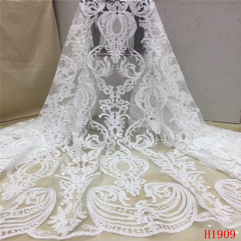 YF HZGJMY French Lace Fabric 2019 High Quality African Sequins For Wedding Dress Blue african A1909-1 | Дом и сад