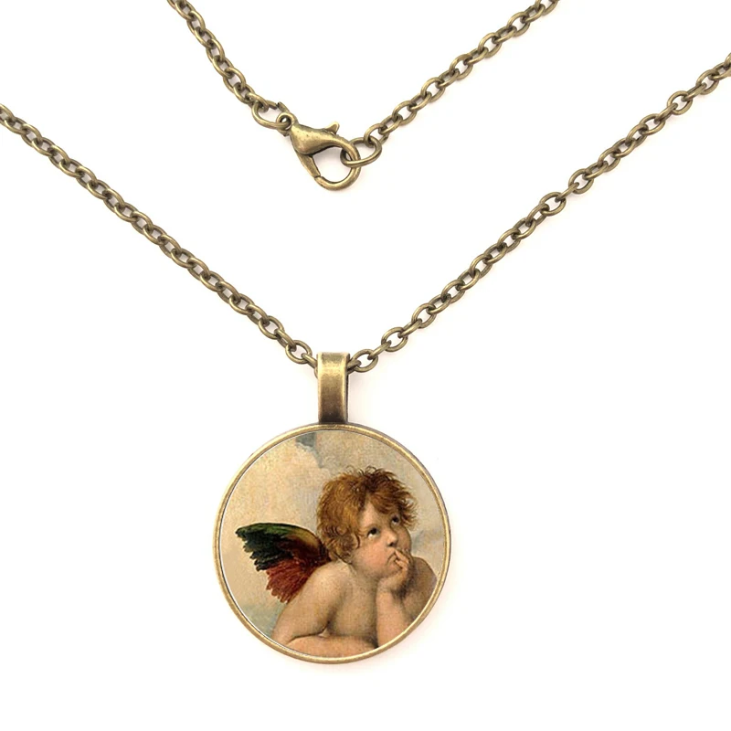 Горячая продажа Рафаэль Сант ожерелье ангелы сикстина подвеска с Мадонной