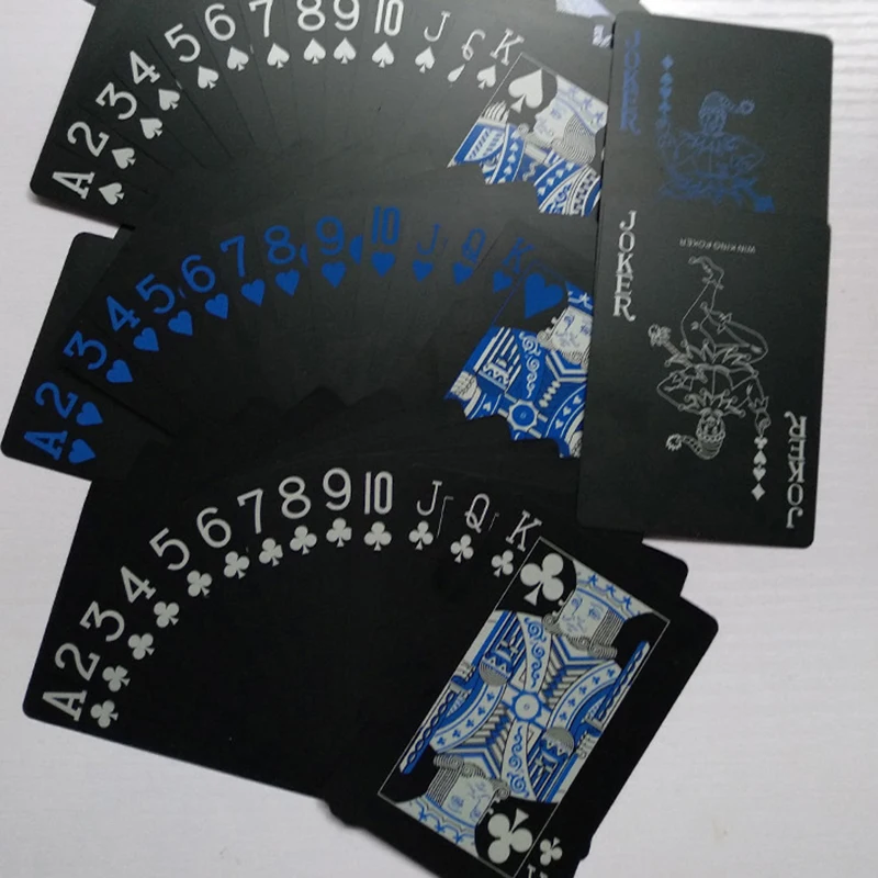 2 коробки/набор качественные ПВХ покерные водонепроницаемые черные игральные