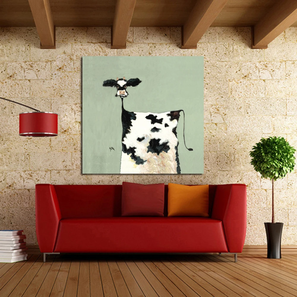 

High Quality Handpainted Oil Painting Cow Paintings Wall Art on Canvas Modern Abstract Art Best Gift Pictures Home Decor