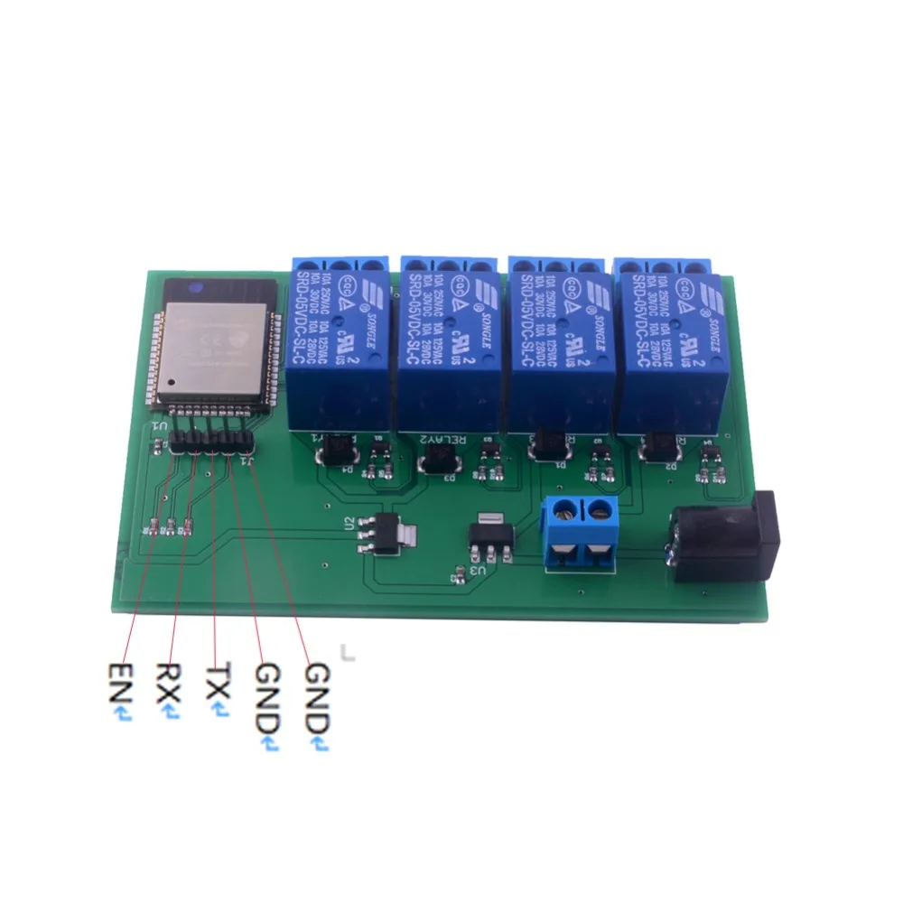 ESP32S 4 канала Wi-Fi Bluetooth сетевой релейный модуль IOT телефон приложение управление, Поддержка Android приложение для умного дома DIYMall