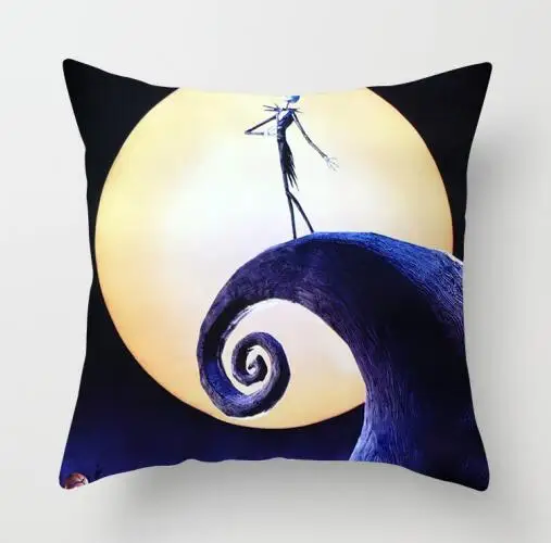 26 ZENGIA Nightmare Before Christmas Cushion cover GHOST Pillow cover Polyester Horror Throw pillows Sofa Decorative Pillow case - Color: 26