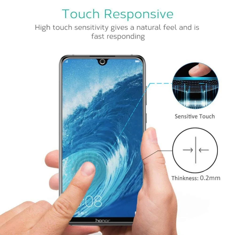 2 шт. Honor 8A 2.5D с уровнем твердости 9 H из закаленного высокопрочного стекла Стекло