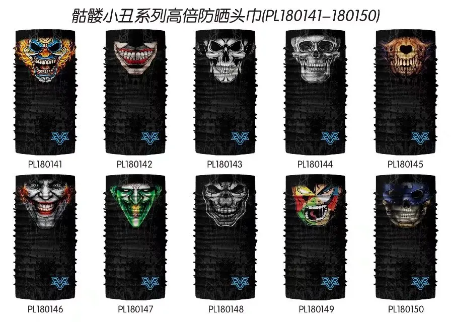 3D бесшовный волшебный шарф Jokers Череп Бандана военные трубки шарфы-кольца маска для лица велосипедные шарфы велосипедный головной платок Головные уборы