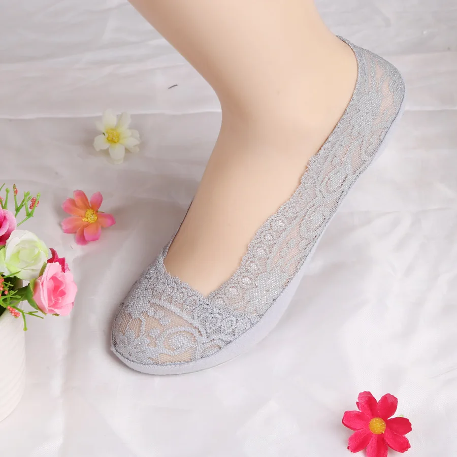 2019 Fashion Women Girls Summer Socks Style Lace Flower Short Sock Antiskid Invisible Ankle Sox | Женская одежда