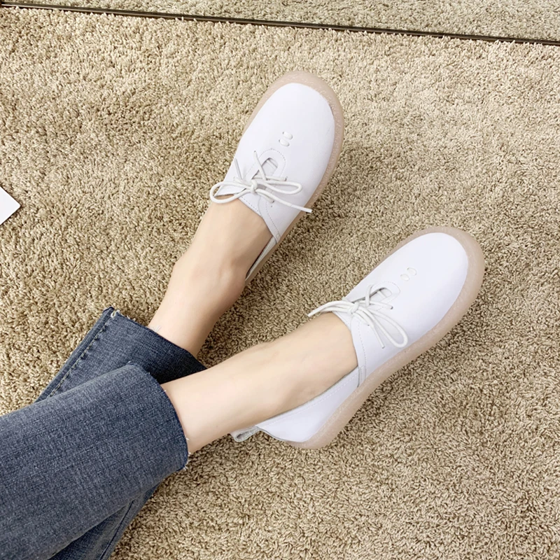 Summer Women Vintage Simple Ballet Shoes Brand Student Casual Lace-Up Low Heels Platform Designer Girls Beach Soft Bottom | Обувь