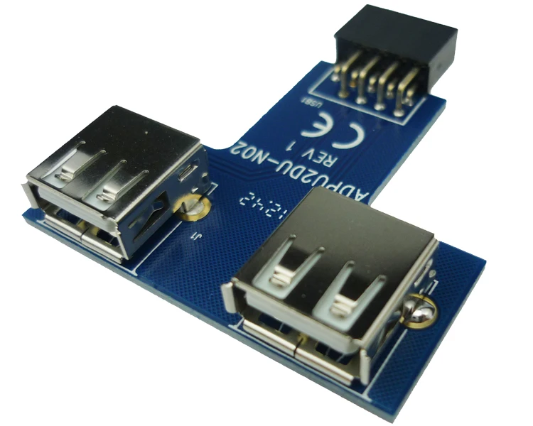 Материнская плата USB 2 0 9Pin гнездо в порта переходник PCB расширитель внутренний