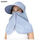 Женские солнцезащитные кепки с широкими полями, летние кепки с козырьком, с защитой от УФ-излучения, защита лица и шеи