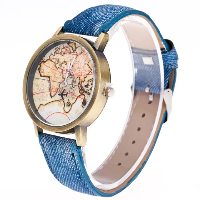 Топ Бренд роскошные часы montre femme 2018 Relogio модные женские карта мира ковбойский