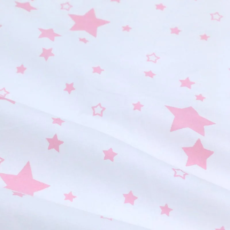 100% хлопок розовые звезды шеврон twill Ткань DIY для детской кроватки постельные