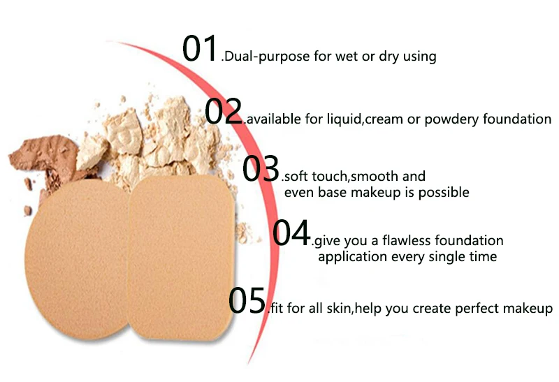 20 шт. губка Пуховки для пудры составляют губки Уход за кожей лица мягкой Для