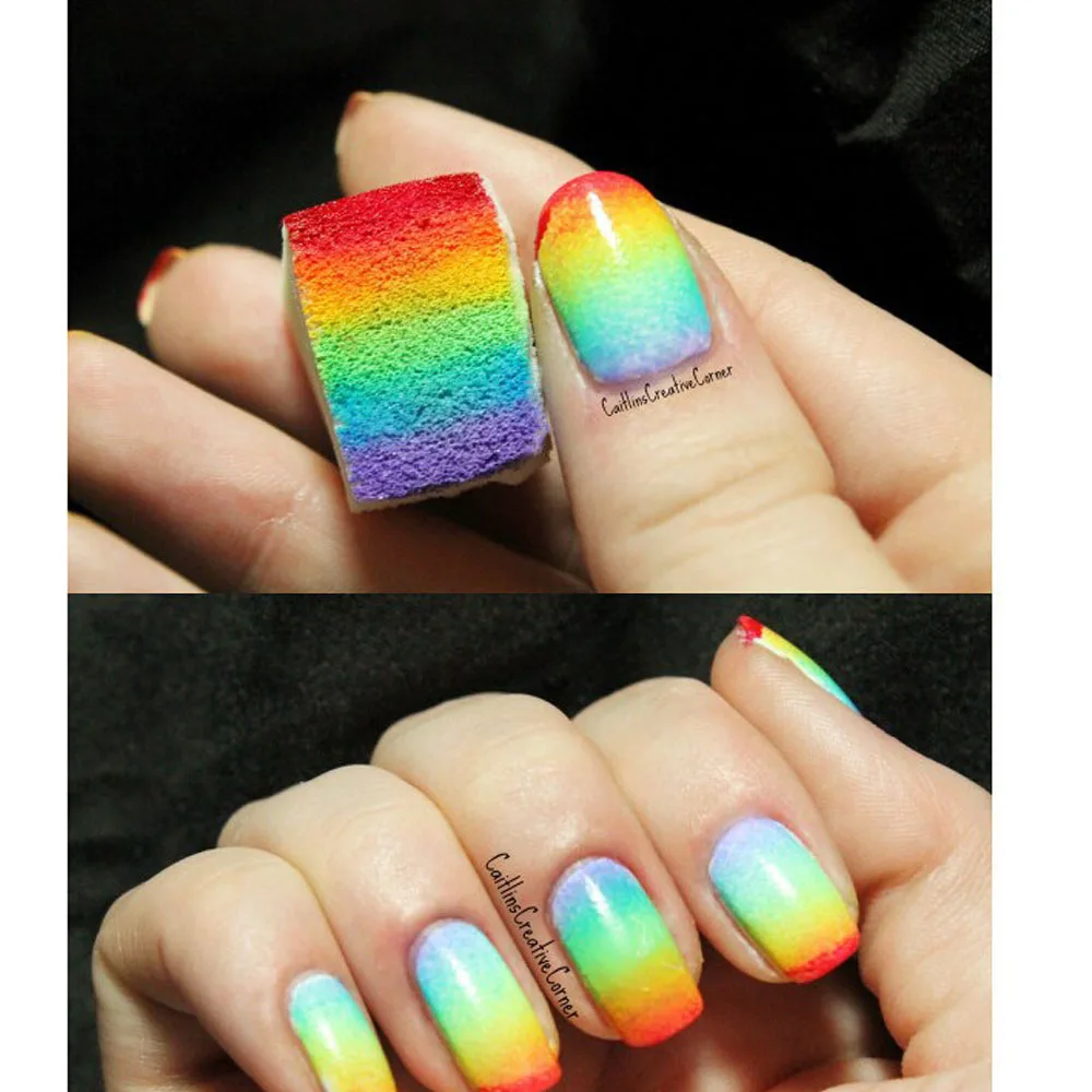 Маникюрные инструменты 8 шт. градиентные мягкие губки для нейл арта натуральный