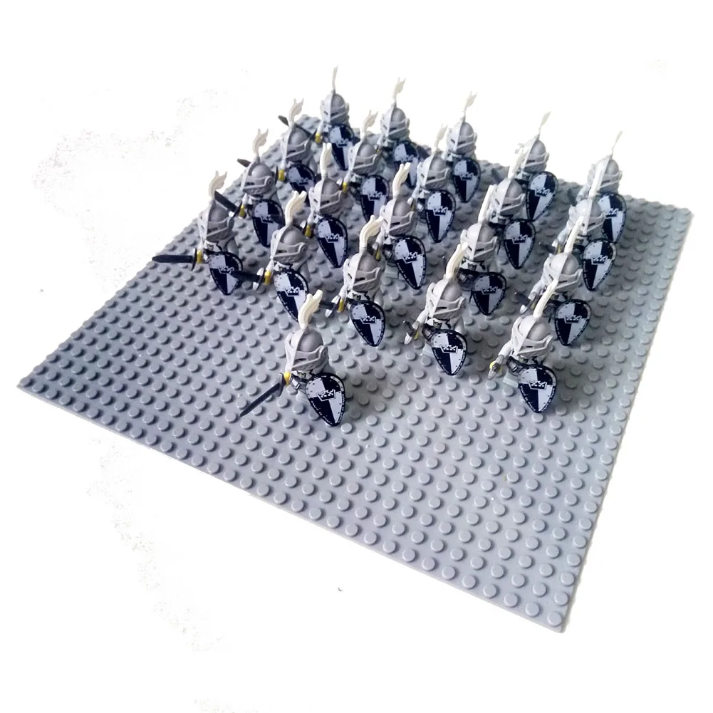 21pcs White Crown B 21 шт. замок средневекового возраста Королевский Король рыцарь крестоносцы Рыцари доспехи Римский Воин Строительный блок мини-фигурка общего телохранника - Цвет: 21pcs White Crown B