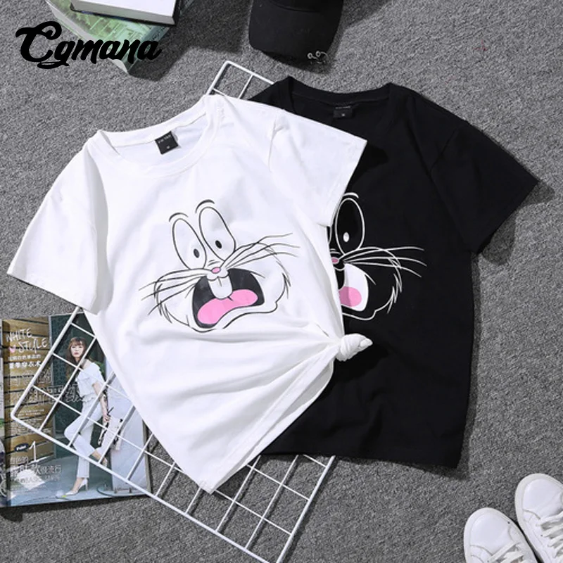 Cgmana футболка Горячая распродажа женская обувь Harajuku Для женщин летние с рисунком