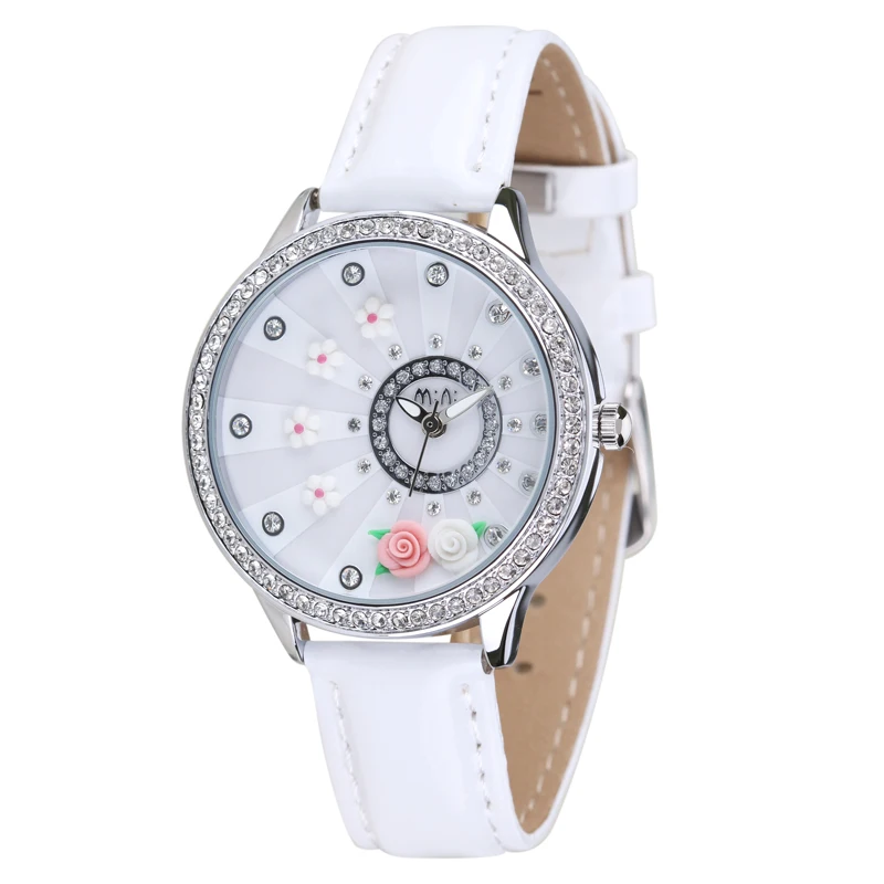 Элегантные романтичные женские часы с глиняным цветком 2015 новый стиль кварцевые