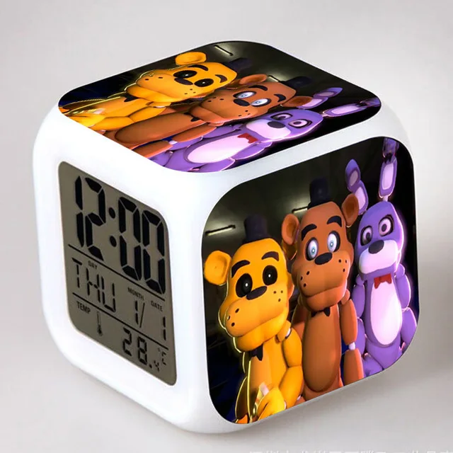 Коричневый Five Nights At Freddy's светодиодный Будильник FNAF Bonnie Foxy Freddy Fazbear часы с дизайном «Медведь» ночные световые часы пластиковая игрушка - Цвет: Коричневый