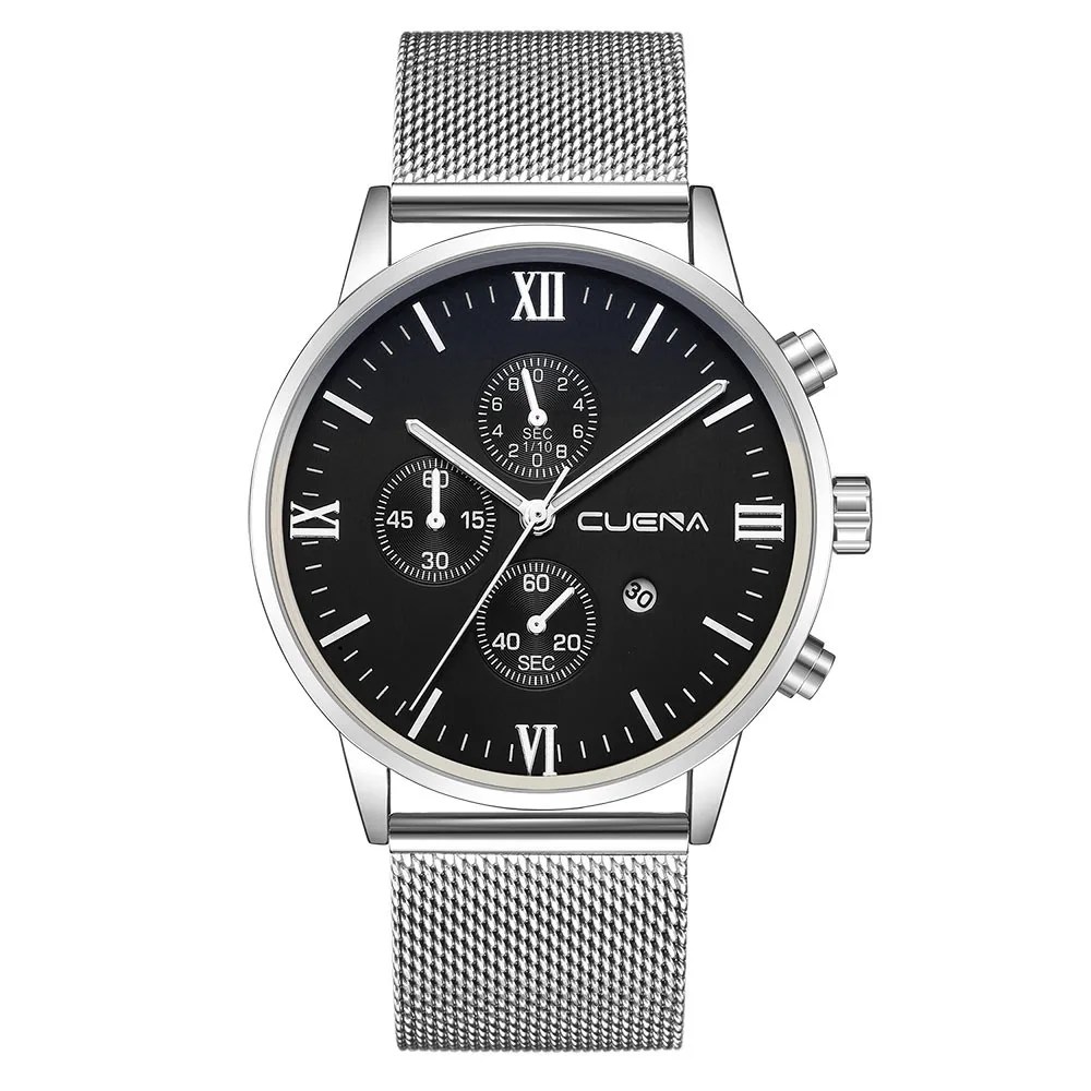 Men's Watch Round Glass Dial Movement Date Simulation Alloy Quartz Casual Simple Luxury Male Clock A1 | Наручные часы