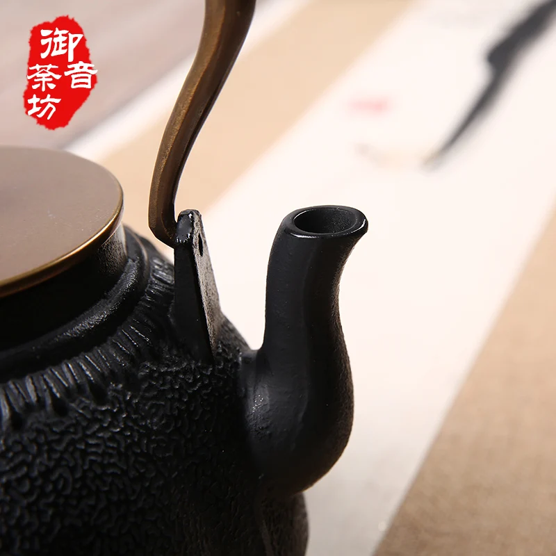 

Cast Iron Tea Pot Set Japanese Teapot Tetsubin Kettle Drinkware KungFu Tools Stainless Steel Strainer Old Pumpkin TeaKettle 1.2L