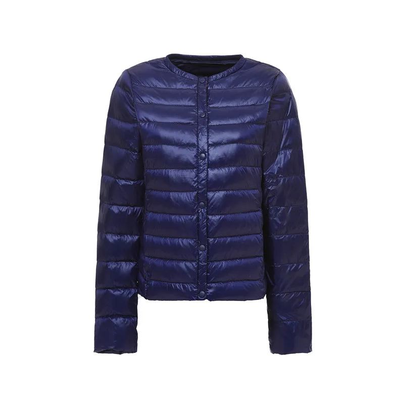 Ультралегкая Женская пуховая куртка ярких цветов с воротником-стойкой