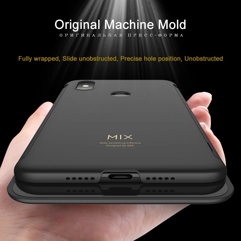 Чехол GKK Slide для Xiaomi mi x 3, чехол 360, полная защита, 2 в 1, Тонкая матовая Противоударная и защитная задняя крышка для mi x 3, Coque Fundas