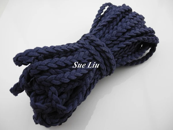 Navy Blue 6 мм x 2,5 мм плоский Плетеный шнурок из искусственной замши и кожи-2 м каждая фотография - Цвет: Navy Blue