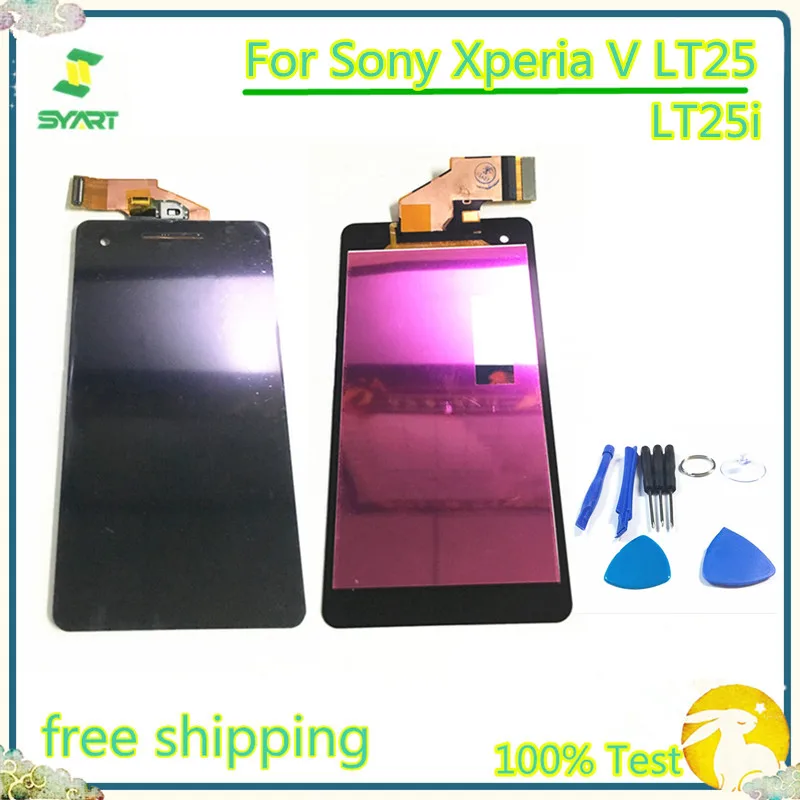 Pantalla LCD 100% probada para Sony Xperia V, montaje de digitalizador con pantalla t&aacute;ctil para Sony Xperia V LT25 LT25i, con herramientas-0