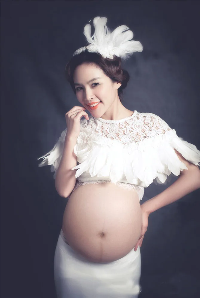 

Maternity Photography Props Pregnant Women lace Dresses Pregnancy Photo Shoot Sleeveless Flower long Dres