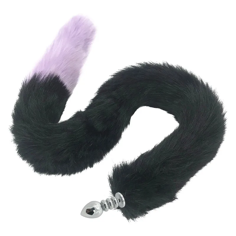 80cm Long Tail Fox New Big Anal plug fox tail Stainless steel butt cat anal cosplay sex toys | Красота и здоровье
