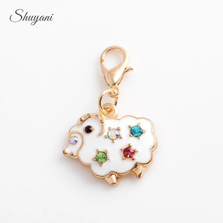 Новая мода 20 шт./лот красочные хрустальные овечки Шарм кулон подходит DIY ручной