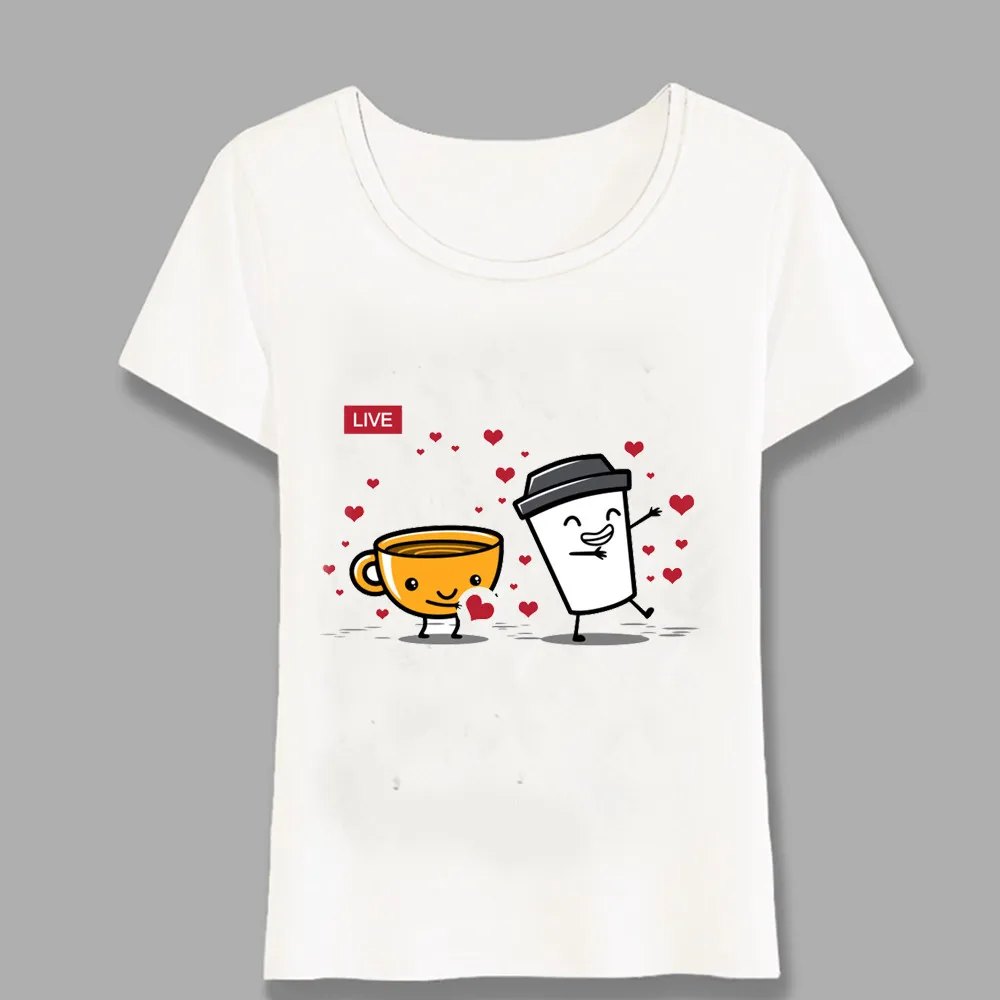 Футболка с надписью Love Coffee для всех летняя мультяшная кофейная футболка принтом Humor модные милые топы