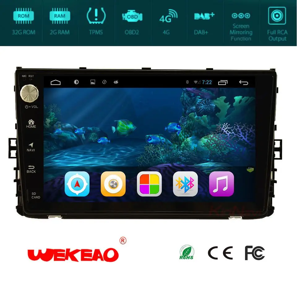 Wekeao современные 9 &quotCar gps навигации Аудио плеер для VW Универсальный